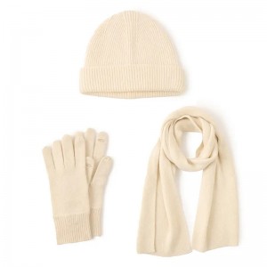 100% wol froulju meisjes winter warme sjaal hoed & handschoen sets custom designer mode dames gebreide wol muts sjaals handschoenen pak