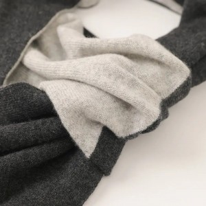 100% nguyên chất cashmere trơn dệt kim 2 mặt snood khăn mùa đông phụ nữ phụ nữ cashmere ấm khăn khăn choàng