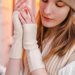 προσαρμοσμένα αγνό 100% κασμίρι γάντια χειμερινοί άνδρες γυναίκες χωρίς δάχτυλα πλεκτά μόδας θερμικά μάλλινα γάντια μαλλί