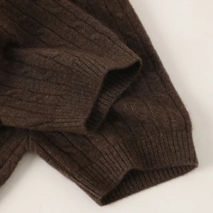 pulover de damă din cașmir pur, fără mâneci, cu decolteu, tricotat prin cablu, pulover personalizat supradimensionat pentru femei.