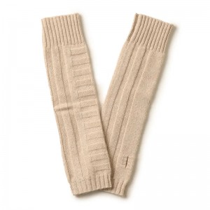 Прилагодено лого за дизајн плетен кашмир со зимски долги раце потопли дами модни белезници слатки плетени термички ракавици без прсти за жени