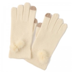 luho nga mga aksesorya sa fashion mga babaye nga winter touch screen nga plain knitted cashmere gloves & mittens
