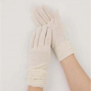 mga aksesorya ng taglamig pambabae 100% cashmere gloves at mittens luxury fashion knitted warm pink full finger long gloves
