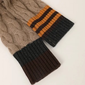 turtleneck multkolora kablo trikita pura kaŝmira pulovero laŭmenda modo superdimensia virina svetero vesta pulovero