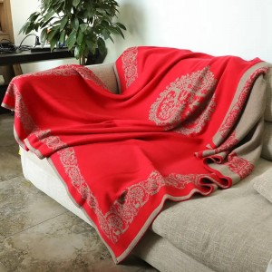 Inner mognolia pure cashmere knit jacquard blankets & throws home hotel travel mariga kobo e futhumetseng ya cashmere