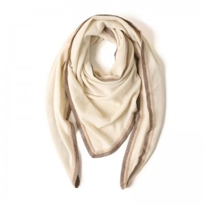 ຜູ້ອອກແບບຫຼາຍສີສາມຫຼ່ຽມ cashmere scarf custom logo fashion winter ladies plain knitted cashmere scarves shawl