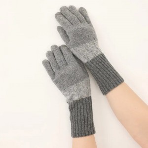 100% cashmere mīkina lima hoʻoilo mitten touch screen cable knitted women men thermal fashion full finger cashmere mīkina lima
