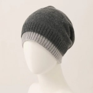 Pălărie de iarnă pentru femei, cu logo personalizat, din cașmir pur, fire de 26 Nm, tricotată pe computer, pălărie din cașmir