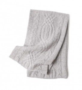 Bufanda de cachemira de punto de inverno de luxo 2021 con deseño personalizado de cables, bufandas de cachemira cálidas para o pescozo para mulleres.