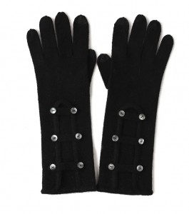 Dokunmatik ekran kadın kış sıcak örgü uzun kaşmir eldiven özel tasarım tam parmak moda düğmeleri ile % 100% saf kaşmir eldiven