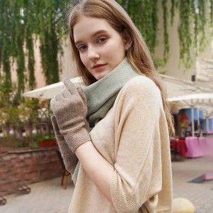 guanti invernali in cashmere personalizzati con dita intere moda maglia calda lusso intelligente magia guanti da donna in lana tinta unita