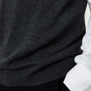 dekorazzjoni biż-żippijiet turtleneck pur cashmere maħdumin bil-labar Ġerżijiet ta 'l-irġiel custom kulur sempliċi maħdumin irġiel pullover sweater tal-każimiri