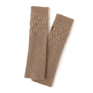guanti invernali in cashmere da donna lavorati a maglia cava moda designer guanti scaldamani senza dita da donna caldi guanti in cashmere