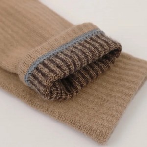 meias de caxemira de design personalizado para mulheres e meninas de inverno em malha canelada para uso interno
