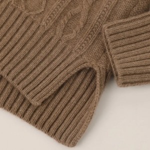 dizainera lapu kabelis trikotāžas ziemas sieviešu silts tīrs kašmira pulovers pielāgots modes sieviešu džemperis ar garām piedurknēm