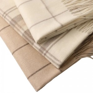 Hot sale 227g nyeste 3 farver valgfri mode plaid vinter 100% cashmere sjal tørklæde til dame