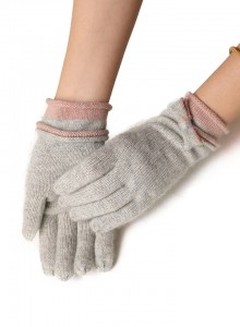 Зимски топол 100% плетени ракавици од козји кашмир прилагодени модни плетени жени луксузни топли женски ракавици
