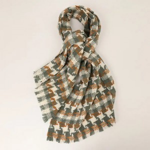 дизайнерські чисті вовняні шарфи з гусячою лапкою шаль на замовлення модне плетіння в клітинку китиця зимовий вовняний шарф палантини