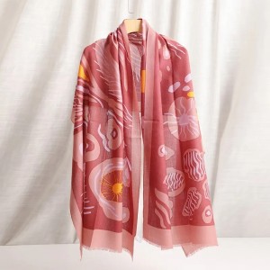 prilagođeni dizajner zimski luksuzni modni mekani 80-ih merino vune print šal ukradene ženske pašmina šalovi šal za žene