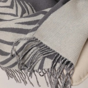 Gyvūnų zebrinis žakardo žieminis 100% vilnos antklodė karaliaus dydžio prabangi minkšta austa vilnos antklodė