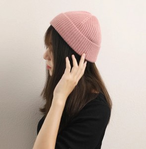 女性 100% 純粋なカシミヤ安い冬の帽子キャップ カスタム刺繍ロゴ高級ファッションかわいい暖かい ny 漁師ビーニー ユニセックス