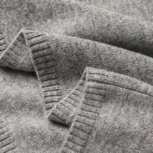 Pullover der kundenspezifischen Frauen Strickoberseite des Winters warme Art und Weise Ebene gestrickte lange Hülse 100% Kaschmir-Pulloverstrickjacke