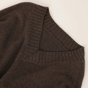 дизајнерски модни в изрез обичан плетени чист кашмир превелики женски џемпер по наруџби женски пуловер од кашмира