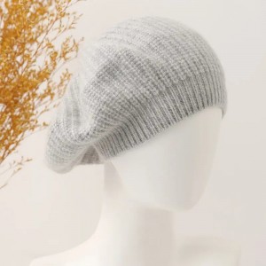 100% cashmere winter hat custom women warm fitted knitted cashmere beret beanie cap