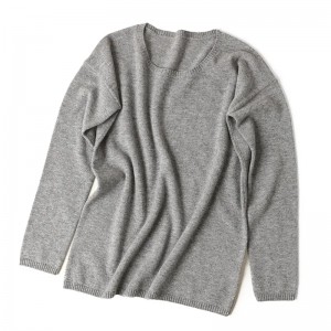 sweater wanita kustom rajutan atasan musim dingin hangat fashion rajutan polos lengan panjang 100% kasmir pullover sweater