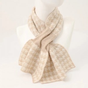 зимовий жіночий жаккардовий шарф із чистого кашеміру з гусячою лапкою 26 Нм пряжі
