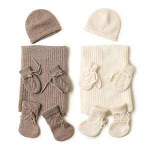 2022 νεογέννητο μωρό χειμώνα 100% κασμίρ καπέλο κουβέρτα γάντι μποτάκια ριχτάρι ένα σετ