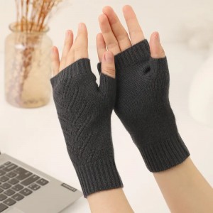 دستکش و دستکش ترمه گرم زمستانی مد طرح توخالی و دستکش زنانه سفارشی دستکش بافتنی زنانه بدون انگشت