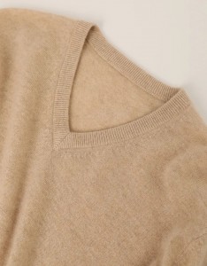 Suéteres de punto de manga larga de color liso para hombre, suéter de Cachemira pura con cuello en V de punto personalizado