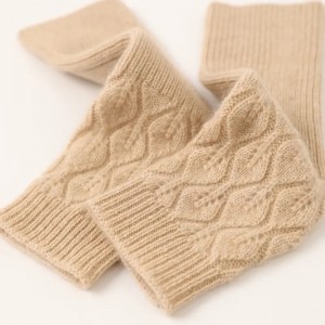 ຜູ້ອອກແບບຄົນອັບເດດ: hollow knitted women cashmere winter gloves hand warmer fingerless ladies warmer cashmere gloves mittens