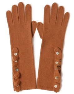 Dễ thương tùy chỉnh mùa đông cashmere găng tay nữ dài sang trọng ma thuật thông minh dệt kim ấm áp thời trang găng tay nữ có nút