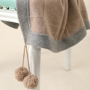 Super Soft hunturu dumi yara yara saƙa Blanket al'ada alatu 100% tsarkakakken akuya cashmere jifa
