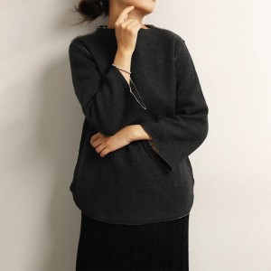 ຜູ້ຜະລິດມົງໂກນພາຍໃນຂາຍສົ່ງ 100% ບໍລິສຸດ cashmere sweater coat ຄົນອັບເດດ: ສີທໍາມະດາ knit ແມ່ຍິງເທິງ pullover
