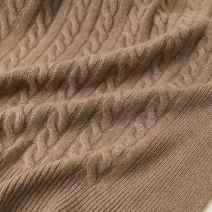 Manta térmica de cachemira de luxo de cor natural 100% manta de cama coreana mexicana personalizada tejida por cable de invierno suave
