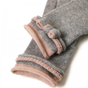 Guanti invernali caldi lavorati a maglia in cashmere di capra 100% su misura guanti da donna caldi di lusso lavorati a maglia da donna