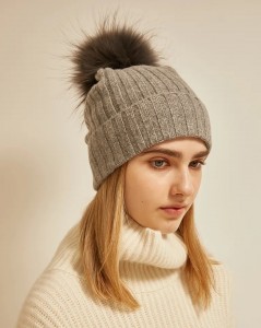 Dámske luxusné roztomilé pletené čiapky Winter Hat zo 100% kašmíru s vlastným logom