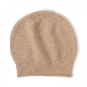 100% ren kashmir kvinder vinter ny hue hatte luksus mode søde almindelig strik uld bennie kasketter med brugerdefineret broderi logo