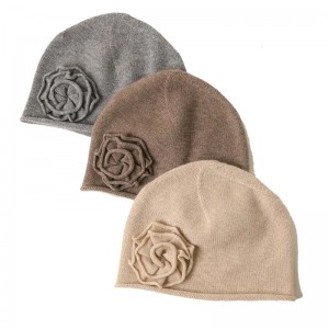 Ang mga babaye nga cashmere beanie winter hats custom designer Knitted bennie caps nga adunay custom nga logo