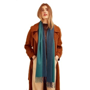 Winter froulju kasjmier sjaal oanpaste ûntwerper dames Fashion Gradient reversibel 100% Pure Cashmere sjaal Sjaals stoles
