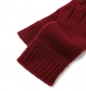 Dames Winter Cashmere Knitted Glove holle opfolde râne lúkse termyske oanpaste moade leuke handschoenen froulju