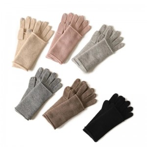 Özel dokunmatik ekran kış kaşmir eldiven ucuz sevimli parmaksız örme moda kadın termal eldiven ve eldivenler