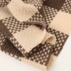 designer brand sulod nga Mongolian wool check scarf custom winter warm check wool scarf para sa mga babaye