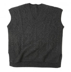 pullover da uomo senza maniche con design a cavo in maglione con scollo a V in cashmere confortevole per maglieria personalizzata