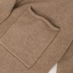 Einfach Faarf gewalzt Wanter Plus Gréisst Damen Pullover Designer Einfach gestréckte Kaschmir Cardigan mat Tasche