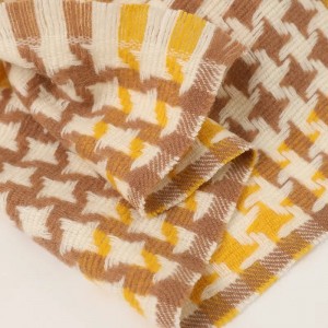 designer houndstooth 100% ren uld vinter tørklæde stjal brugerdefinerede mode kvast ternet uld tørklæder sjaler