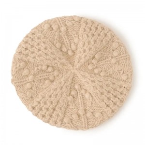 inner mongolia hand knitted cashmere beret hat luxury fashion winter women warm women cashmere beanie cap